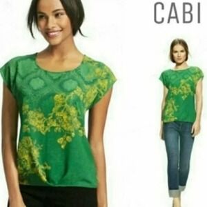 CAbi Green with Envy Dressy Blouse Style 597 Small EUC